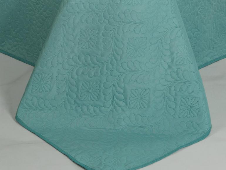 Kit: 1 Cobre-leito Casal Bouti de Microfibra Ultrasonic + 2 Porta-travesseiros - Haven Turquesa - Dui Design