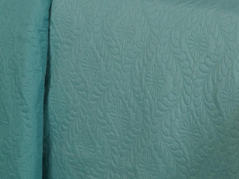 Kit: 1 Cobre-leito Casal Bouti de Microfibra Ultrasonic + 2 Porta-travesseiros - Haven Turquesa - Dui Design