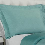 Kit: 1 Cobre-leito Casal Bouti de Microfibra Ultrasonic + 2 Porta-travesseiros - Haven Turquesa - Dui Design