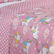 Kit: 1 Cobre-leito Solteiro Kids Bouti de Microfibra PatchWork Ultrasonic + 1 Porta-travesseiro - Hello Uni - Dui Design