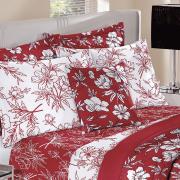 Jogo de Cama Casal 150 fios 100% Algodo - Illume Vermelho (Linha Ouro) - Santista