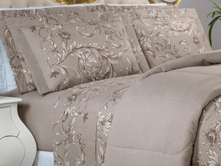 Edredom King Percal 180 fios - Imperiale Bege - Dui Design