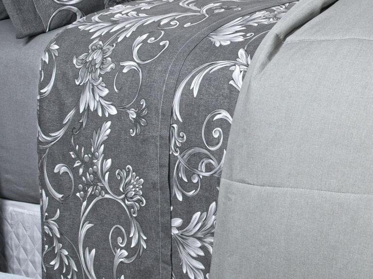 Jogo de Cama Queen Percal 180 fios - Imperiale Cinza - Dui Design