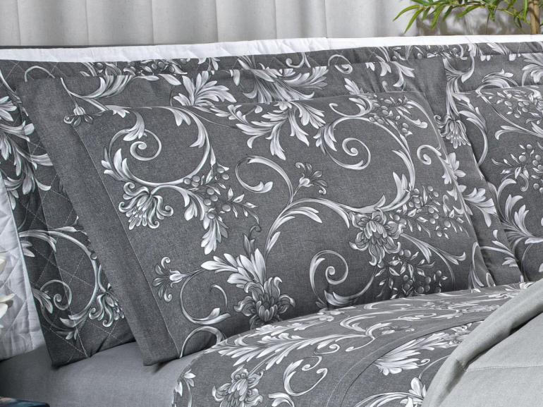 Jogo de Cama Queen Percal 180 fios - Imperiale Cinza - Dui Design