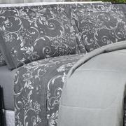 Jogo de Cama Queen Percal 180 fios - Imperiale Cinza - Dui Design