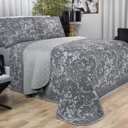 Kit: 1 Cobre-leito Queen + 2 Porta-travesseiros Percal 180 fios - Imperiale Cinza - Dui Design