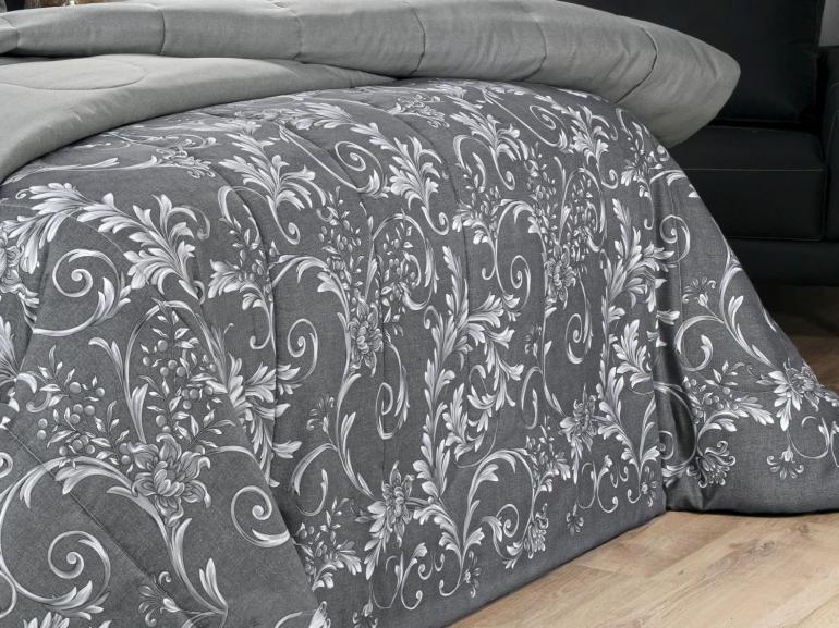 Enxoval King com Edredom 5 peas Percal 180 fios - Imperiale Cinza - Dui Design