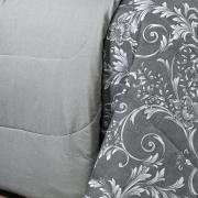 Enxoval King com Edredom 5 peas Percal 180 fios - Imperiale Cinza - Dui Design