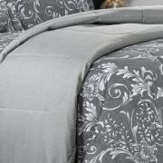 Enxoval King com Edredom 5 peas Percal 180 fios - Imperiale Cinza - Dui Design