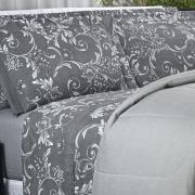 Enxoval King com Edredom 5 peas Percal 180 fios - Imperiale Cinza - Dui Design