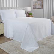 Kit: 1 Cobre-leito Casal Bouti de Microfibra Ultrasonic + 2 Porta-travesseiros - Imperio Branco - Dui Design