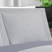 Kit: 1 Cobre-leito King Bouti de Microfibra Ultrasonic + 2 Porta-travesseiros - Império Cinza - Dui Design