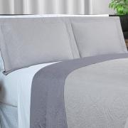 Kit: 1 Cobre-leito King Bouti de Microfibra Ultrasonic + 2 Porta-travesseiros - Império Cinza - Dui Design