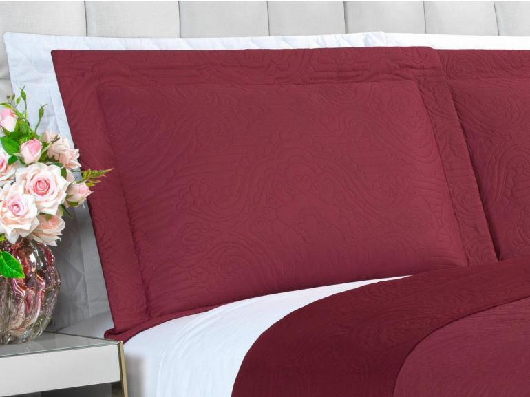 Kit: 1 Cobre-leito Solteiro Bouti de Microfibra Ultrasonic + 1 Porta-travesseiro - Imperio Rosa Barroque - Dui Design