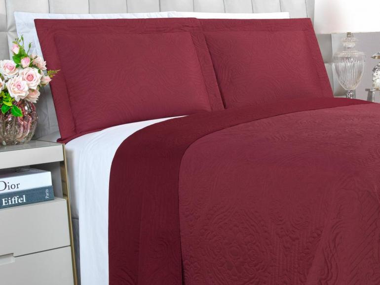 Kit: 1 Cobre-leito Solteiro Bouti de Microfibra Ultrasonic + 1 Porta-travesseiro - Imperio Rosa Barroque - Dui Design