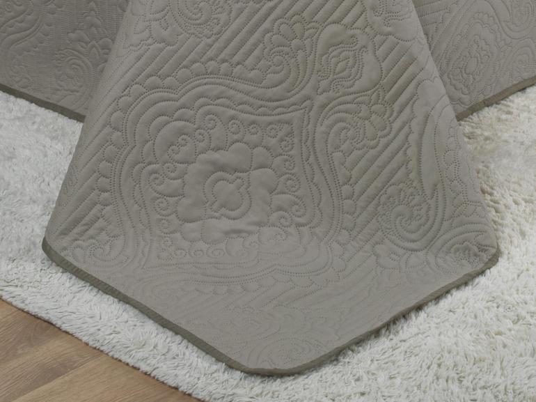 Kit: 1 Cobre-leito King Bouti de Microfibra Ultrasonic + 2 Porta-travesseiros - Império Stone - Dui Design