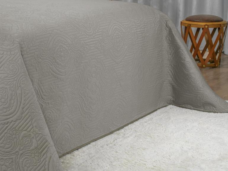 Kit: 1 Cobre-leito King Bouti de Microfibra Ultrasonic + 2 Porta-travesseiros - Império Stone - Dui Design