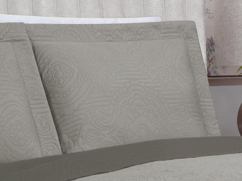 Kit: 1 Cobre-leito King Bouti de Microfibra Ultrasonic + 2 Porta-travesseiros - Império Stone - Dui Design