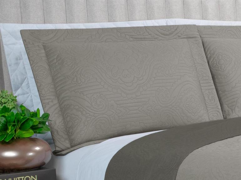 Kit: 1 Cobre-leito King Bouti de Microfibra Ultrasonic + 2 Porta-travesseiros - Império Stone - Dui Design