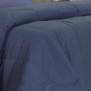 Edredom Queen Percal 200 fios - Ipsum Xadrez Indigo - Dui Design