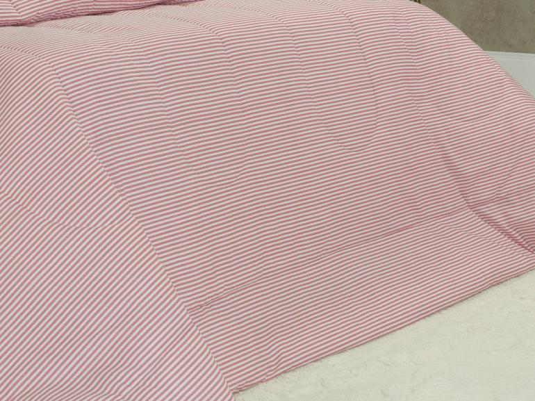 Edredom King Percal 200 fios - Ipsum Listras Rosa Velho - Dui Design
