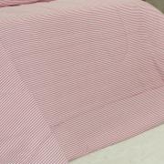 Edredom King Percal 200 fios - Ipsum Listras Rosa Velho - Dui Design
