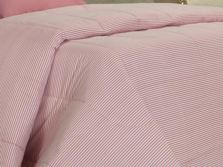 Edredom King Percal 200 fios - Ipsum Listras Rosa Velho - Dui Design