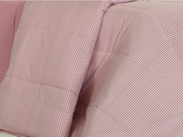 Edredom King Percal 200 fios - Ipsum Listras Rosa Velho - Dui Design