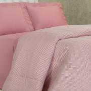 Edredom King Percal 200 fios - Ipsum Listras Rosa Velho - Dui Design