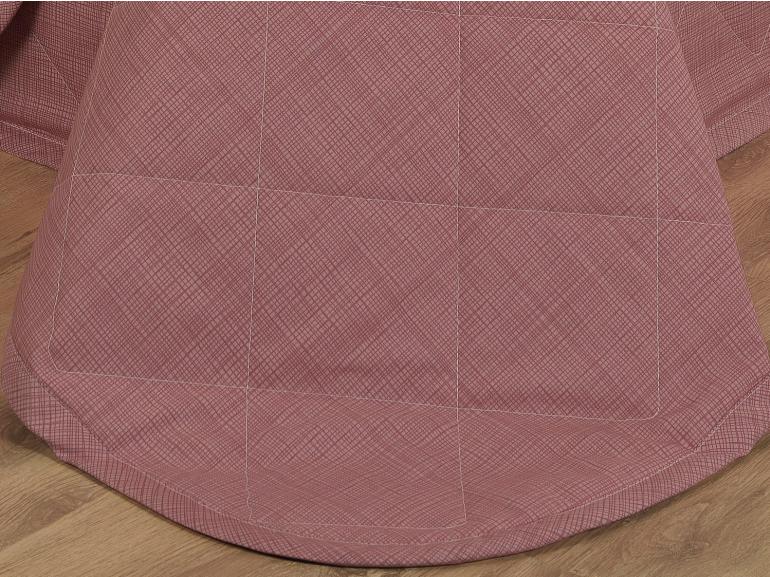Kit: 1 Cobre-leito Casal + 2 Porta-travesseiros Percal 200 fios - Ipsum Rosa Velho - Dui Design