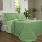 Kit: 1 Cobre-leito Casal + 2 Porta-travesseiros Percal 200 fios - Ipsum Verde Celadon - Dui Design