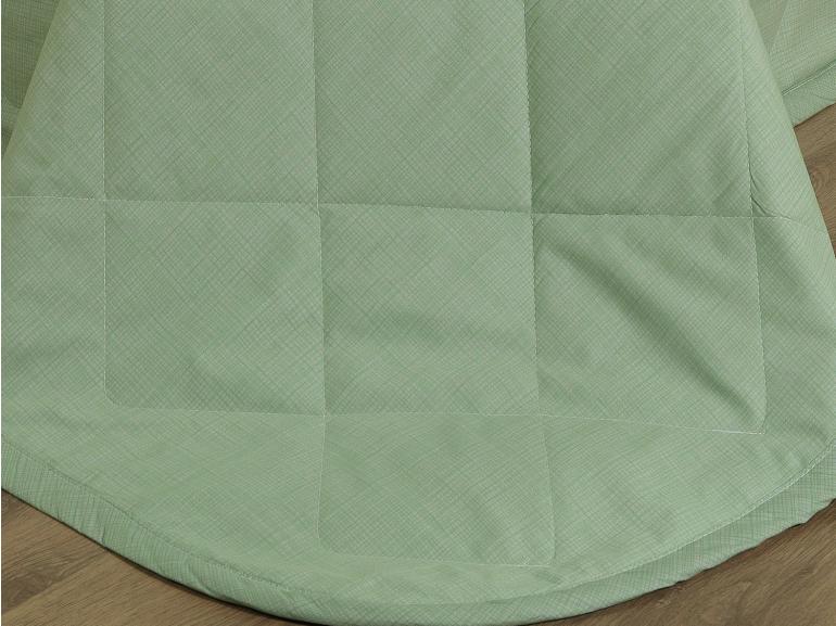 Kit: 1 Cobre-leito King + 2 Porta-travesseiros Percal 200 fios - Ipsum Verde Celadon - Dui Design