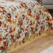 Kit: 1 Cobre-leito King Bouti de Microfibra Ultrasonic Estampada + 2 Porta-travesseiros - Isadora Gold - Dui Design