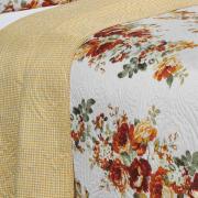 Kit: 1 Cobre-leito King Bouti de Microfibra Ultrasonic Estampada + 2 Porta-travesseiros - Isadora Gold - Dui Design