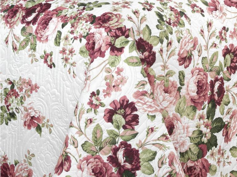 Kit: 1 Cobre-leito King Bouti de Microfibra Ultrasonic Estampada + 2 Porta-travesseiros - Isadora Rosa Velho - Dui Design