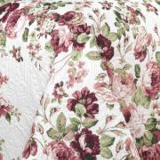 Kit: 1 Cobre-leito King Bouti de Microfibra Ultrasonic Estampada + 2 Porta-travesseiros - Isadora Rosa Velho - Dui Design