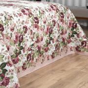 Kit: 1 Cobre-leito King Bouti de Microfibra Ultrasonic Estampada + 2 Porta-travesseiros - Isadora Rosa Velho - Dui Design