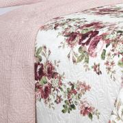 Kit: 1 Cobre-leito King Bouti de Microfibra Ultrasonic Estampada + 2 Porta-travesseiros - Isadora Rosa Velho - Dui Design