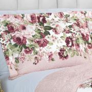 Kit: 1 Cobre-leito King Bouti de Microfibra Ultrasonic Estampada + 2 Porta-travesseiros - Isadora Rosa Velho - Dui Design