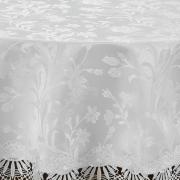 Toalha de Mesa com Bordado Guipir Fcil de Limpar Redonda 180cm - Isadore Branco Prola - Dui Design