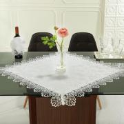 Centro de Mesa com Bordado Guipir Fcil de Limpar 85x85cm Avulso - Isadore Branco Prola - Dui Design