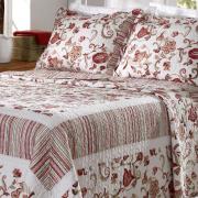 Kit: 1 Cobre-leito Queen Bouti + 2 Porta-travesseiros - Istambul Vermelho - Corttex