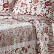 Kit: 1 Cobre-leito Queen Bouti + 2 Porta-travesseiros - Istambul Vermelho - Corttex