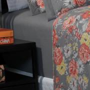 Jogo de Cama King Percal 180 fios - Jackie Cinza - Dui Design