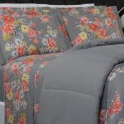 Jogo de Cama King Percal 180 fios - Jackie Cinza - Dui Design