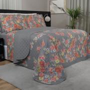 Enxoval Casal com Cobre-leito 7 peas Percal 180 fios - Jackie Cinza - Dui Design