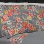 Enxoval Casal com Cobre-leito 7 peas Percal 180 fios - Jackie Cinza - Dui Design