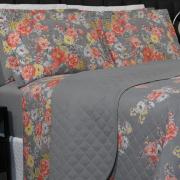 Enxoval Casal com Cobre-leito 7 peas Percal 180 fios - Jackie Cinza - Dui Design