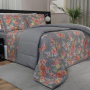Edredom King Percal 180 fios - Jackie Cinza - Dui Design
