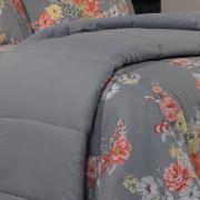 Edredom King Percal 180 fios - Jackie Cinza - Dui Design